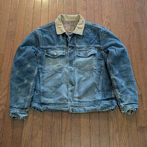 Vintage Blanket Lined Corduroy Collar Windriver Denim Jacket Made in Canada - S